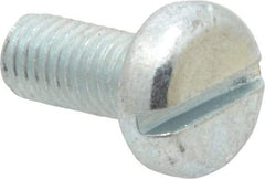 Value Collection - M5x0.80, 12mm Length Under Head Slotted Drive Machine Screw - Pan Head, Grade 4.8 Steel, Zinc-Plated Finish, Without Washer - Benchmark Tooling