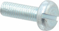 Value Collection - M5x0.80, 16mm Length Under Head Slotted Drive Machine Screw - Pan Head, Grade 4.8 Steel, Zinc-Plated Finish, Without Washer - Benchmark Tooling