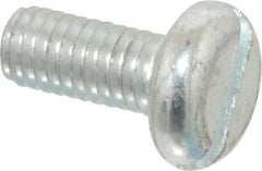 Value Collection - M6x1.00, 14mm Length Under Head Slotted Drive Machine Screw - Pan Head, Grade 4.8 Steel, Zinc-Plated Finish, Without Washer - Benchmark Tooling