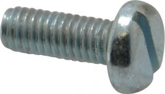 Value Collection - M6x1.00, 16mm Length Under Head Slotted Drive Machine Screw - Pan Head, Grade 4.8 Steel, Zinc-Plated Finish, Without Washer - Benchmark Tooling