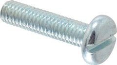 Value Collection - M6x1.00, 25mm Length Under Head Slotted Drive Machine Screw - Pan Head, Grade 4.8 Steel, Zinc-Plated Finish, Without Washer - Benchmark Tooling