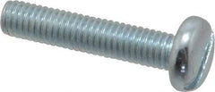 Value Collection - M6x1.00, 30mm Length Under Head Slotted Drive Machine Screw - Pan Head, Grade 4.8 Steel, Zinc-Plated Finish, Without Washer - Benchmark Tooling