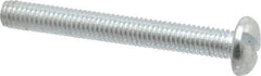Value Collection - M6x1.00, 50mm Length Under Head Slotted Drive Machine Screw - Pan Head, Grade 4.8 Steel, Zinc-Plated Finish, Without Washer - Benchmark Tooling