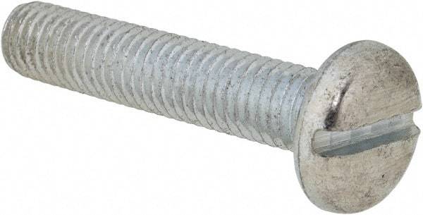 Value Collection - M8x1.25, 40mm Length Under Head Slotted Drive Machine Screw - Pan Head, Grade 4.8 Steel, Zinc-Plated Finish, Without Washer - Benchmark Tooling