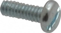 Value Collection - #2-56 UNC, 1/4" Length Under Head Slotted Drive Machine Screw - Pan Head, Grade J82 Steel, Zinc-Plated Finish, Without Washer - Benchmark Tooling