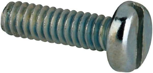 Value Collection - #2-56 UNC, 5/16" Length Under Head Slotted Drive Machine Screw - Pan Head, Grade J82 Steel, Zinc-Plated Finish, Without Washer - Benchmark Tooling
