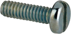 Value Collection - #2-56 UNC, 5/16" Length Under Head Slotted Drive Machine Screw - Pan Head, Grade J82 Steel, Zinc-Plated Finish, Without Washer - Benchmark Tooling
