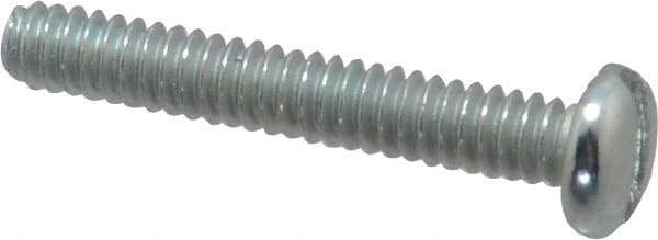 Value Collection - #4-40 UNC, 3/4" Length Under Head Slotted Drive Machine Screw - Pan Head, Grade J82 Steel, Zinc-Plated Finish, Without Washer - Benchmark Tooling
