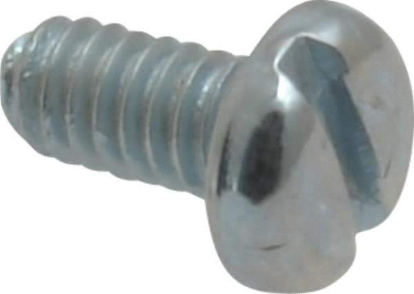 Value Collection - #5-40 UNC, 1/4" Length Under Head Slotted Drive Machine Screw - Pan Head, Grade 2 Steel, Zinc-Plated Finish, Without Washer - Benchmark Tooling