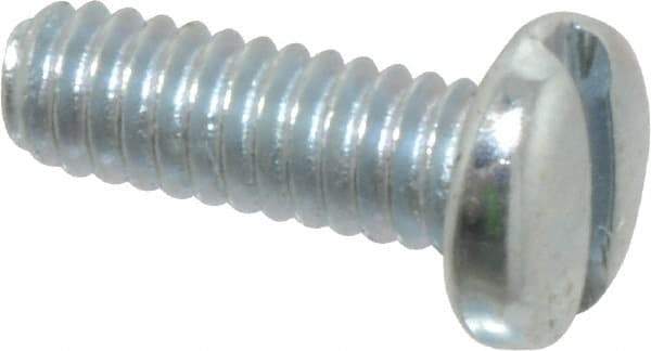 Value Collection - #5-40 UNC, 3/8" Length Under Head Slotted Drive Machine Screw - Pan Head, Grade J82 Steel, Zinc-Plated Finish, Without Washer - Benchmark Tooling