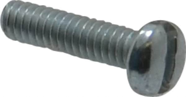 Value Collection - #5-40 UNC, 1/2" Length Under Head Slotted Drive Machine Screw - Pan Head, Grade 2 Steel, Zinc-Plated Finish, Without Washer - Benchmark Tooling