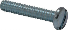 Value Collection - #6-32 UNC, 3/4" Length Under Head Slotted Drive Machine Screw - Pan Head, Grade J82 Steel, Zinc-Plated Finish, Without Washer - Benchmark Tooling