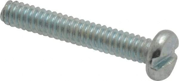 Value Collection - #6-32 UNC, 7/8" Length Under Head Slotted Drive Machine Screw - Pan Head, Grade J82 Steel, Zinc-Plated Finish, Without Washer - Benchmark Tooling