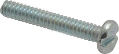 Value Collection - #6-32 UNC, 7/8" Length Under Head Slotted Drive Machine Screw - Pan Head, Grade J82 Steel, Zinc-Plated Finish, Without Washer - Benchmark Tooling