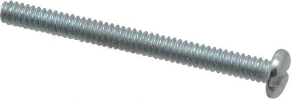 Value Collection - #6-32 UNC, 1-1/2" Length Under Head Slotted Drive Machine Screw - Pan Head, Grade J82 Steel, Zinc-Plated Finish, Without Washer - Benchmark Tooling