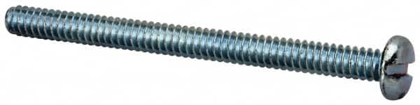 Value Collection - #6-32 UNC, 1-3/4" Length Under Head Slotted Drive Machine Screw - Pan Head, Grade J82 Steel, Zinc-Plated Finish, Without Washer - Benchmark Tooling