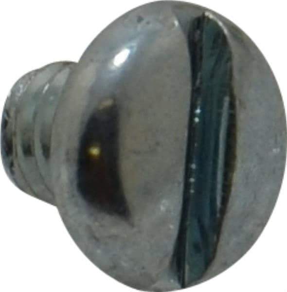 Value Collection - #8-32 UNC, 3/16" Length Under Head Slotted Drive Machine Screw - Pan Head, Grade J82 Steel, Zinc-Plated Finish, Without Washer - Benchmark Tooling