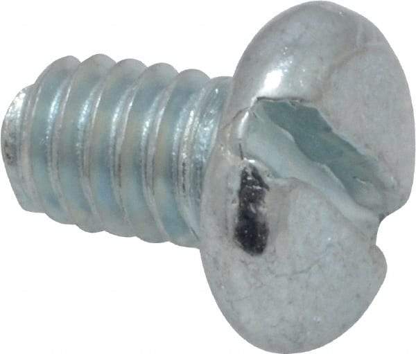 Value Collection - #8-32 UNC, 1/4" Length Under Head Slotted Drive Machine Screw - Pan Head, Grade 2 Steel, Zinc-Plated Finish, Without Washer - Benchmark Tooling