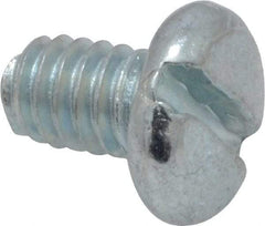 Value Collection - #8-32 UNC, 1/4" Length Under Head Slotted Drive Machine Screw - Pan Head, Grade 2 Steel, Zinc-Plated Finish, Without Washer - Benchmark Tooling