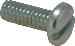 Value Collection - #8-32 UNC, 7/16" Length Under Head Slotted Drive Machine Screw - Pan Head, Grade J82 Steel, Zinc-Plated Finish, Without Washer - Benchmark Tooling