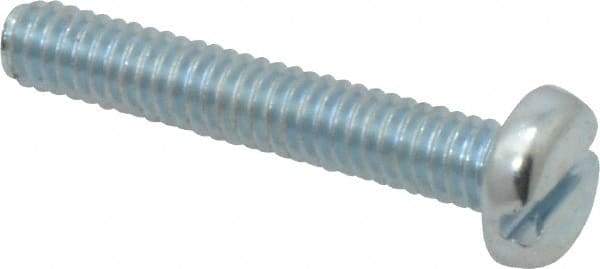 Value Collection - #8-32 UNC, 1" Length Under Head Slotted Drive Machine Screw - Pan Head, Grade J82 Steel, Zinc-Plated Finish, Without Washer - Benchmark Tooling