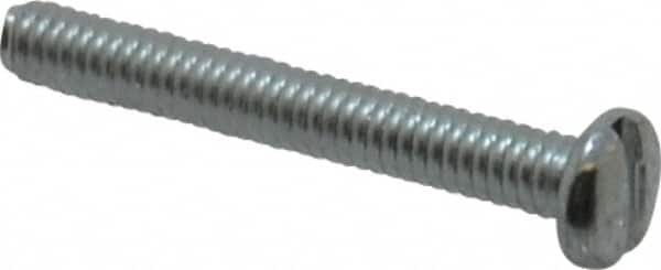 Value Collection - #8-32 UNC, 1-1/4" Length Under Head Slotted Drive Machine Screw - Pan Head, Grade J82 Steel, Zinc-Plated Finish, Without Washer - Benchmark Tooling