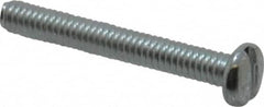 Value Collection - #8-32 UNC, 1-1/4" Length Under Head Slotted Drive Machine Screw - Pan Head, Grade J82 Steel, Zinc-Plated Finish, Without Washer - Benchmark Tooling