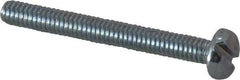 Value Collection - #8-32 UNC, 1-1/2" Length Under Head Slotted Drive Machine Screw - Pan Head, Grade J82 Steel, Zinc-Plated Finish, Without Washer - Benchmark Tooling