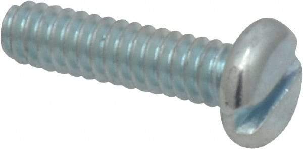 Value Collection - #10-24 UNC, 3/4" Length Under Head Slotted Drive Machine Screw - Pan Head, Grade J82 Steel, Zinc-Plated Finish, Without Washer - Benchmark Tooling