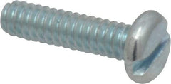 Value Collection - #10-24 UNC, 3/4" Length Under Head Slotted Drive Machine Screw - Pan Head, Grade J82 Steel, Zinc-Plated Finish, Without Washer - Benchmark Tooling