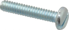 Value Collection - #10-24 UNC, 1" Length Under Head Slotted Drive Machine Screw - Pan Head, Grade J82 Steel, Zinc-Plated Finish, Without Washer - Benchmark Tooling