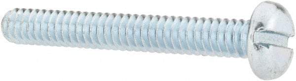 Value Collection - #10-24 UNC, 1-1/2" Length Under Head Slotted Drive Machine Screw - Pan Head, Grade J82 Steel, Zinc-Plated Finish, Without Washer - Benchmark Tooling