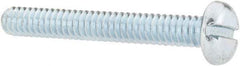 Value Collection - #10-24 UNC, 1-1/2" Length Under Head Slotted Drive Machine Screw - Pan Head, Grade J82 Steel, Zinc-Plated Finish, Without Washer - Benchmark Tooling