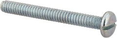 Value Collection - #10-24 UNC, 1-3/4" Length Under Head Slotted Drive Machine Screw - Pan Head, Grade J82 Steel, Zinc-Plated Finish, Without Washer - Benchmark Tooling