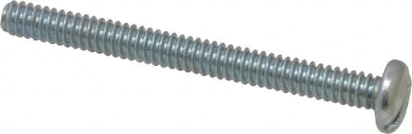 Value Collection - #10-24 UNC, 2" Length Under Head Slotted Drive Machine Screw - Pan Head, Grade J82 Steel, Zinc-Plated Finish, Without Washer - Benchmark Tooling