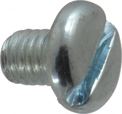Value Collection - #10-32 UNF, 1/4" Length Under Head Slotted Drive Machine Screw - Pan Head, Grade J82 Steel, Zinc-Plated Finish, Without Washer - Benchmark Tooling