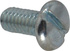 Value Collection - #10-32 UNF, 3/8" Length Under Head Slotted Drive Machine Screw - Pan Head, Grade J82 Steel, Zinc-Plated Finish, Without Washer - Benchmark Tooling