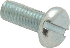 Value Collection - #10-32 UNF, 1/2" Length Under Head Slotted Drive Machine Screw - Pan Head, Grade J82 Steel, Zinc-Plated Finish, Without Washer - Benchmark Tooling