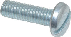 Value Collection - #10-32 UNF, 5/8" Length Under Head Slotted Drive Machine Screw - Pan Head, Grade J82 Steel, Zinc-Plated Finish, Without Washer - Benchmark Tooling