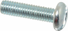 Value Collection - #10-32 UNF, 3/4" Length Under Head Slotted Drive Machine Screw - Pan Head, Grade J82 Steel, Zinc-Plated Finish, Without Washer - Benchmark Tooling