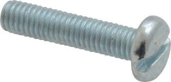 Value Collection - #10-32 UNF, 7/8" Length Under Head Slotted Drive Machine Screw - Pan Head, Grade J82 Steel, Zinc-Plated Finish, Without Washer - Benchmark Tooling