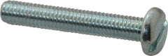 Value Collection - #10-32 UNF, 1-1/4" Length Under Head Slotted Drive Machine Screw - Pan Head, Grade J82 Steel, Zinc-Plated Finish, Without Washer - Benchmark Tooling