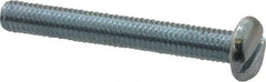 Value Collection - #10-32 UNF, 1-1/2" Length Under Head Slotted Drive Machine Screw - Pan Head, Grade J82 Steel, Zinc-Plated Finish, Without Washer - Benchmark Tooling