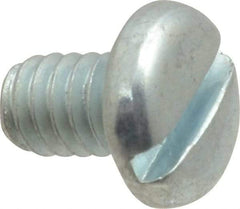 Value Collection - 1/4-20 UNC, 3/8" Length Under Head Slotted Drive Machine Screw - Pan Head, Grade J82 Steel, Zinc-Plated Finish, Without Washer - Benchmark Tooling
