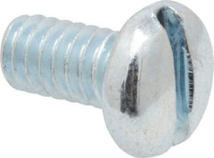 Value Collection - 1/4-20 UNC, 1/2" Length Under Head Slotted Drive Machine Screw - Pan Head, Grade 2 Steel, Zinc-Plated Finish, Without Washer - Benchmark Tooling