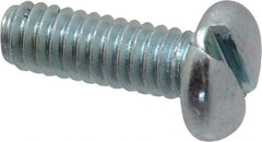 Value Collection - 1/4-20 UNC, 3/4" Length Under Head Slotted Drive Machine Screw - Pan Head, Grade 2 Steel, Zinc-Plated Finish, Without Washer - Benchmark Tooling