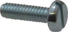 Value Collection - 1/4-20 UNC, 7/8" Length Under Head Slotted Drive Machine Screw - Pan Head, Grade J82 Steel, Zinc-Plated Finish, Without Washer - Benchmark Tooling
