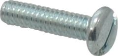 Value Collection - 1/4-20 UNC, 1" Length Under Head Slotted Drive Machine Screw - Pan Head, Grade J82 Steel, Zinc-Plated Finish, Without Washer - Benchmark Tooling