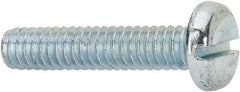 Value Collection - 1/4-20 UNC, 1-1/4" Length Under Head Slotted Drive Machine Screw - Pan Head, Grade J82 Steel, Zinc-Plated Finish, Without Washer - Benchmark Tooling