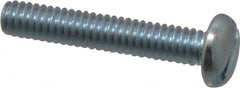 Value Collection - 1/4-20 UNC, 1-1/2" Length Under Head Slotted Drive Machine Screw - Pan Head, Grade J82 Steel, Zinc-Plated Finish, Without Washer - Benchmark Tooling